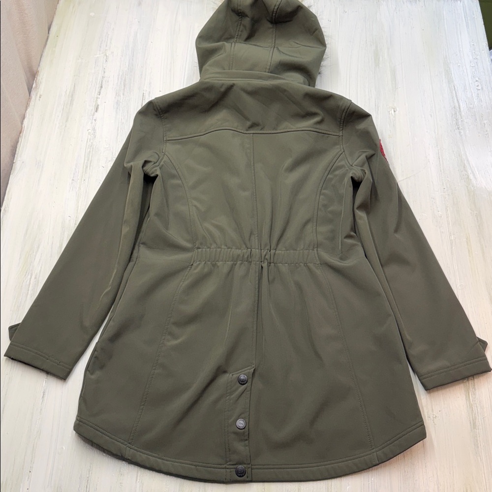 Canada Weather Gear Faux Fur Trim Hooded Parka Army/Forest Green Sz L - Picture 13 of 16
